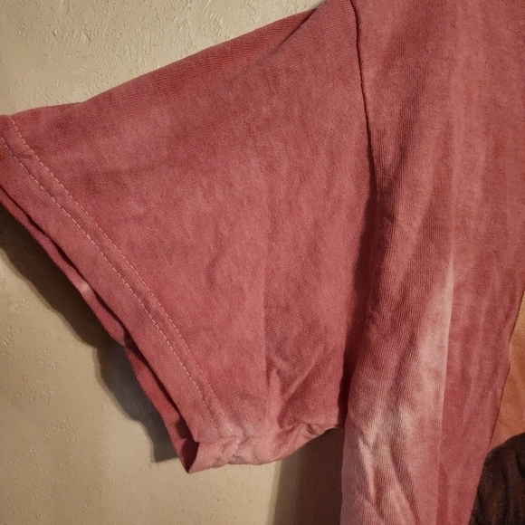 Poetic Justice Tupac Cropped Pink Tie Dye Short Sleeve Tee Sz M -spot upper back - Picture 6 of 8
